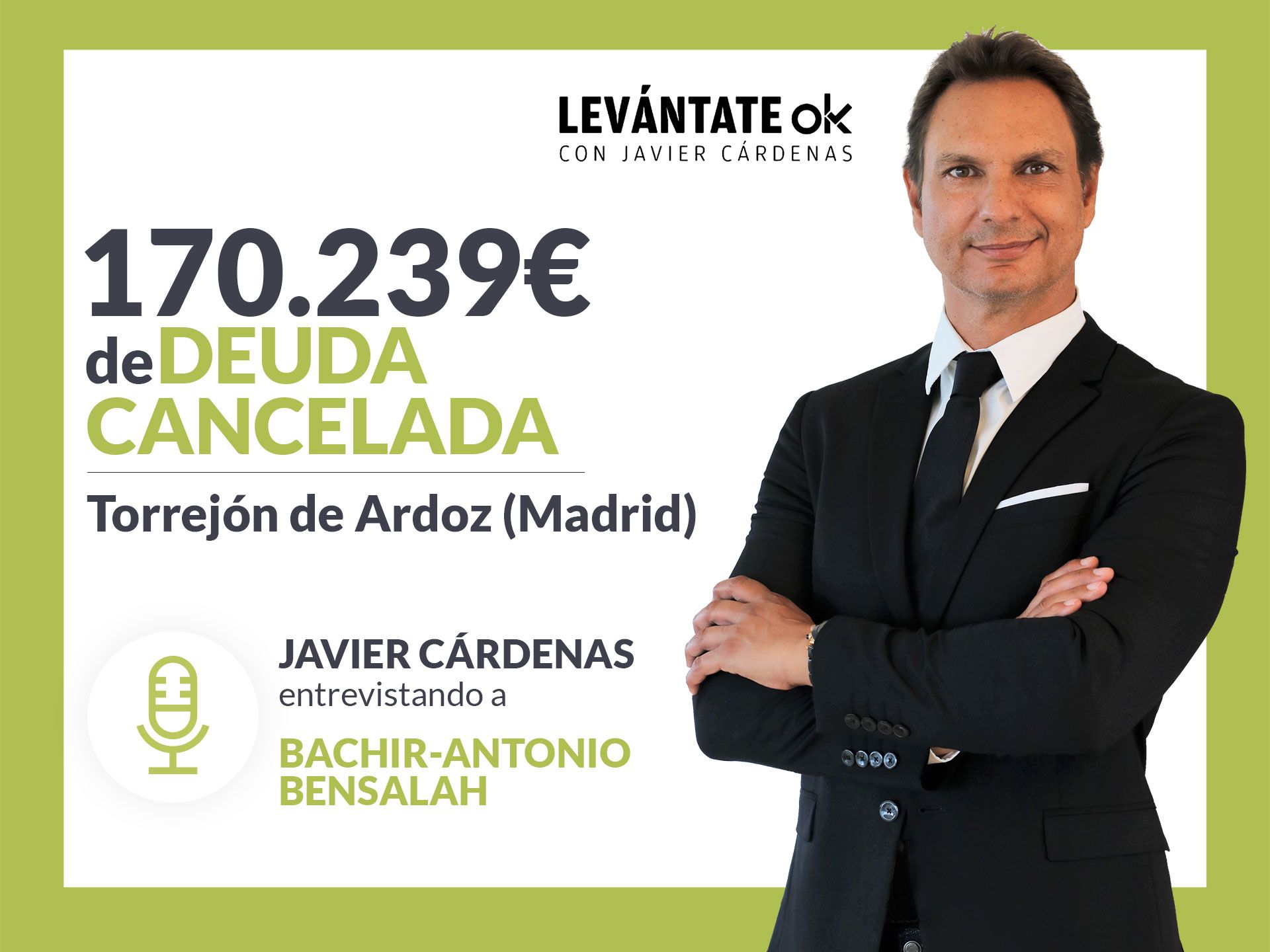 Javier Cárdenas entrevista a un cliente de Repara tu Deuda, líderes en la Ley de la Segunda Oportunidad