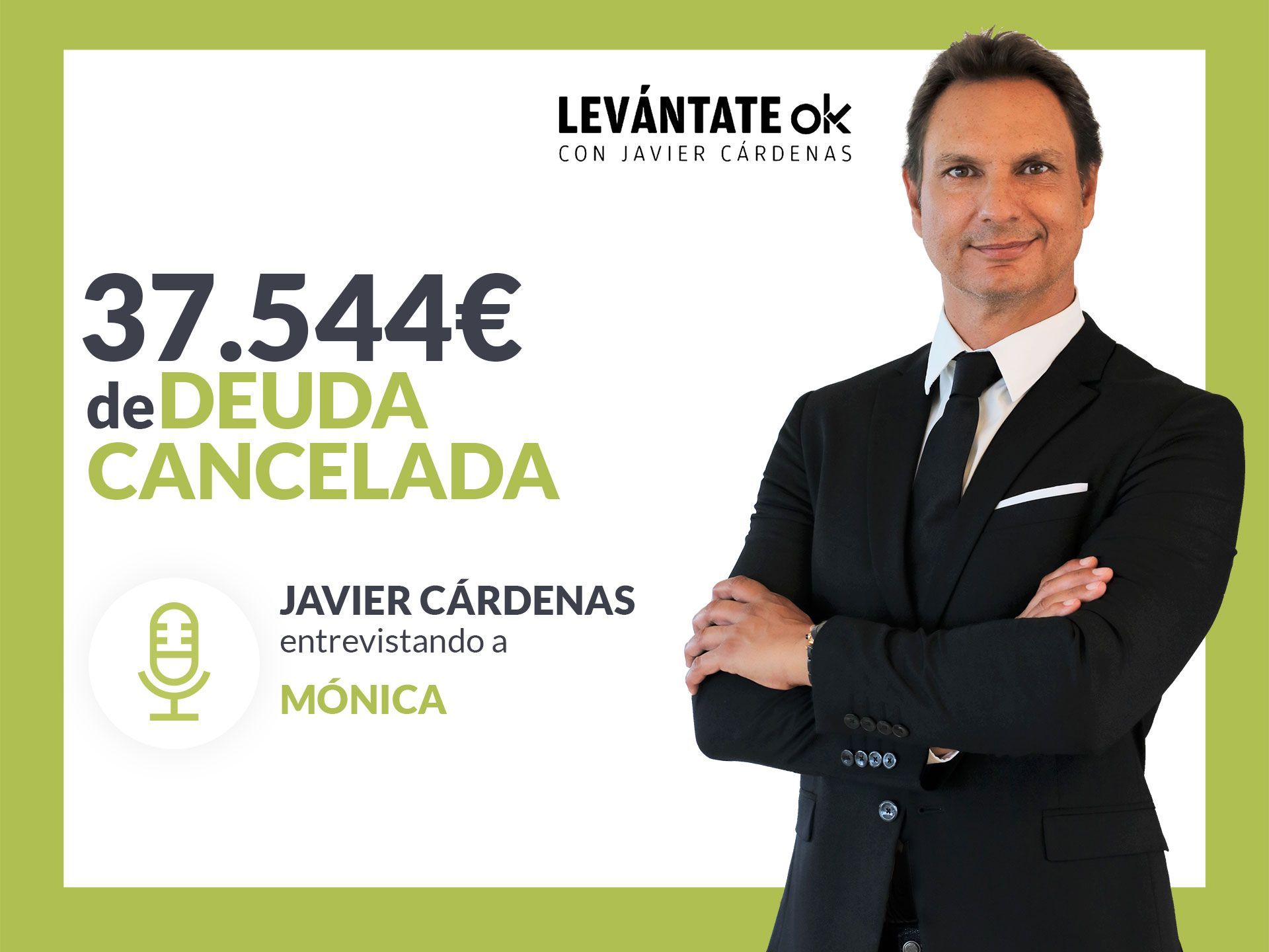 Javier Cárdenas entrevista a una persona acogida a la Ley de Segunda Oportunidad con Repara tu Deuda