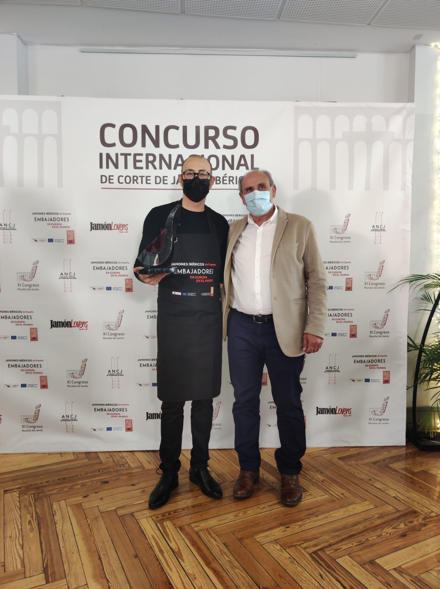 Celebración de la final del primer Concurso Internacional de Corte de Jamón Ibérico