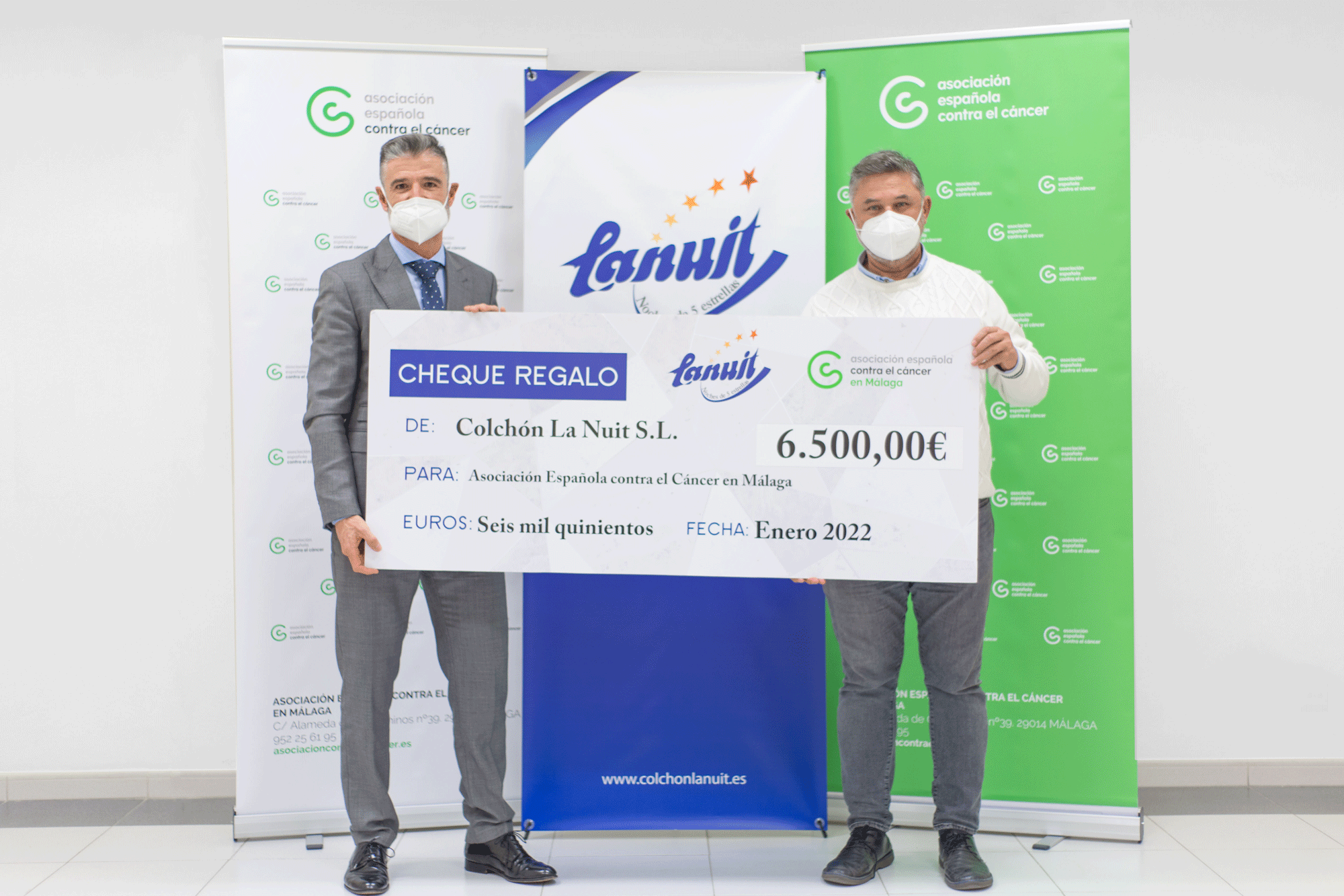 Colchón La Nuit recauda 6500 euros en beneficio de la Asociación Española Contra el Cáncer de Málaga